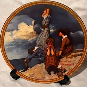 Norman Rockwell Collector plate waiting on the shore plate number #15649 B
